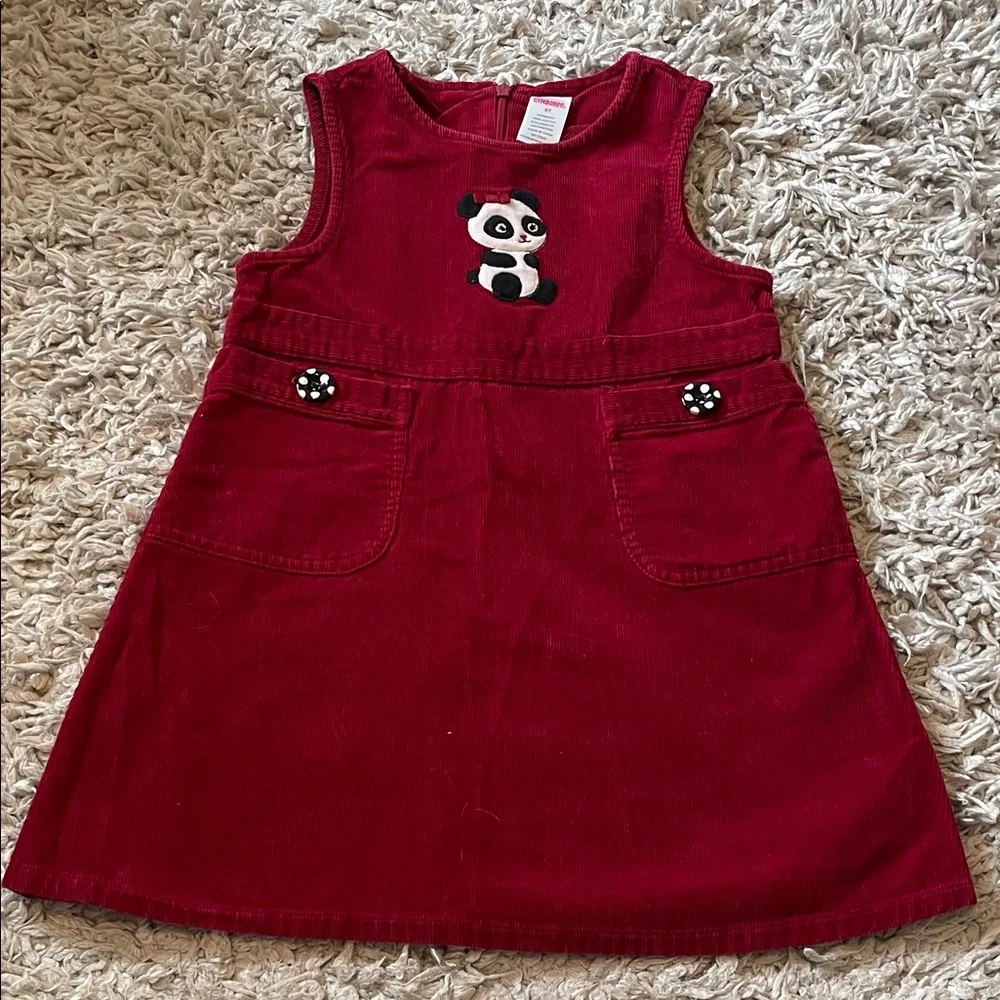 2009 Gymboree “Holiday Panda” Panda Corduroy Jumper, Size 5T